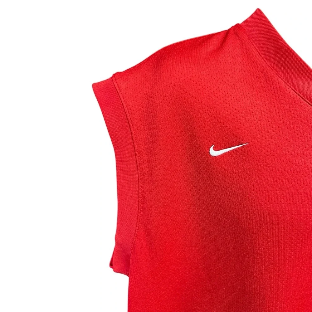 VTG Nike Jersey XL Red‎ Golf Vest Sleeveless VNeck Bishop Miege High School Team